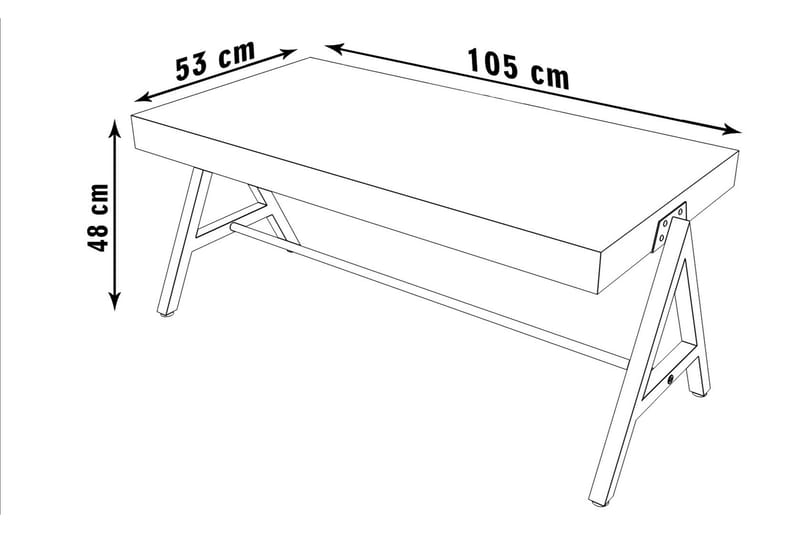 Vigneti Sofabord 105 cm - Natur/Sort - Sofabord