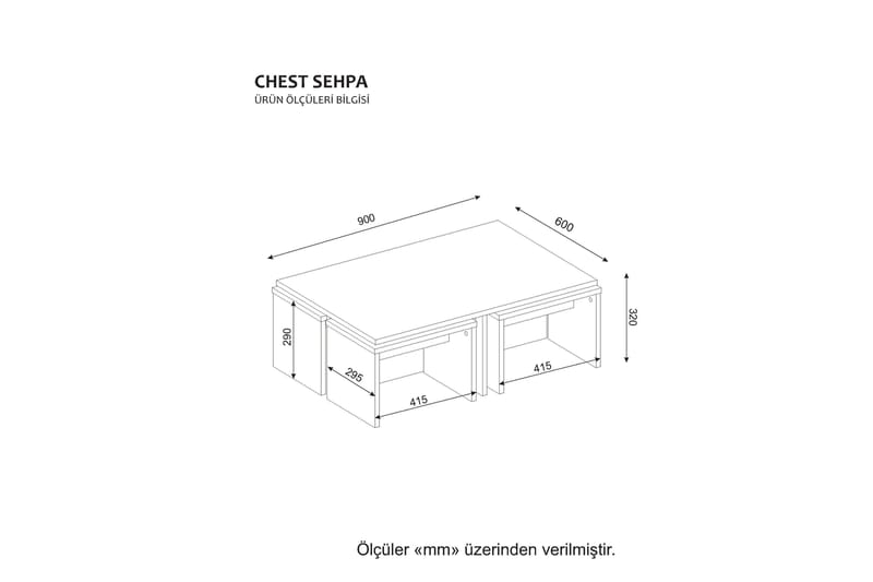 Vintalle Sofabord 90 cm - Hvid - Sofabord