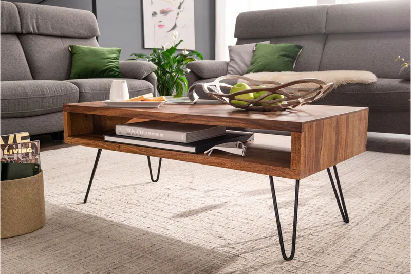 Virworthy Sofabord 100 cm - Massivt Træ/Sort - Møbler - Borde - Sofabord