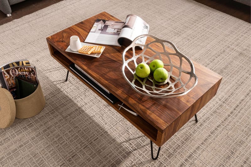 Virworthy Sofabord 100 cm - Massivt Træ/Sort - Møbler - Borde - Sofabord