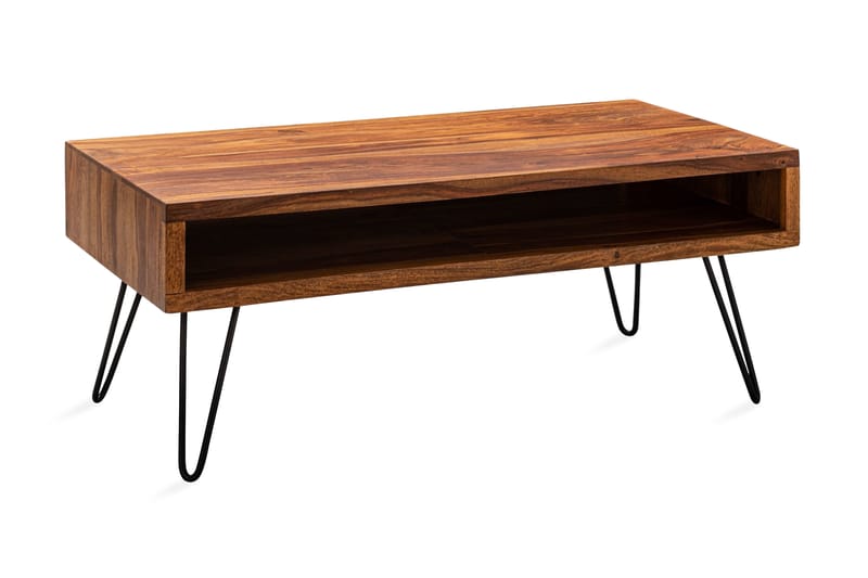 Virworthy Sofabord 100 cm - Massivt Træ/Sort - Sofabord