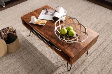 Virworthy Sofabord 100 cm - Massivt Træ/Sort - Møbler - Borde - Sofabord