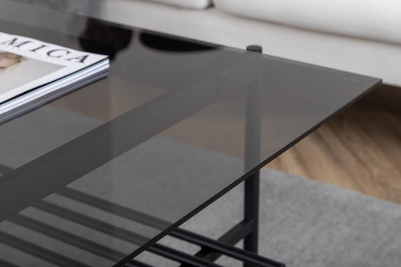 Von Staf Sofabord 120 cm - Glas/Sort - Møbler - Borde - Sofabord