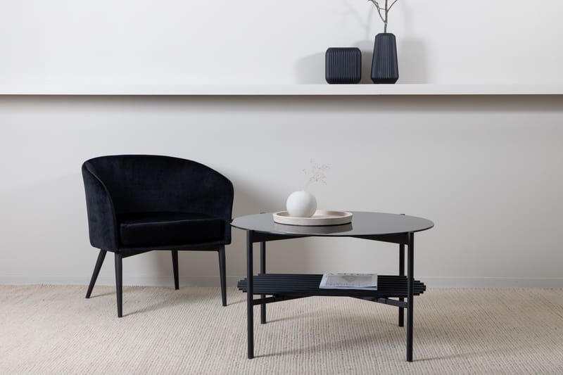 Von Staf Sofabord 80 cm Rundt Marmor/Sort - Møbler - Borde - Sofabord