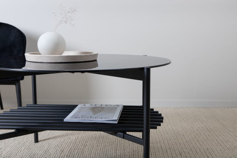 Von Staf Sofabord 80 cm Rundt Marmor/Sort - Møbler - Borde - Sofabord
