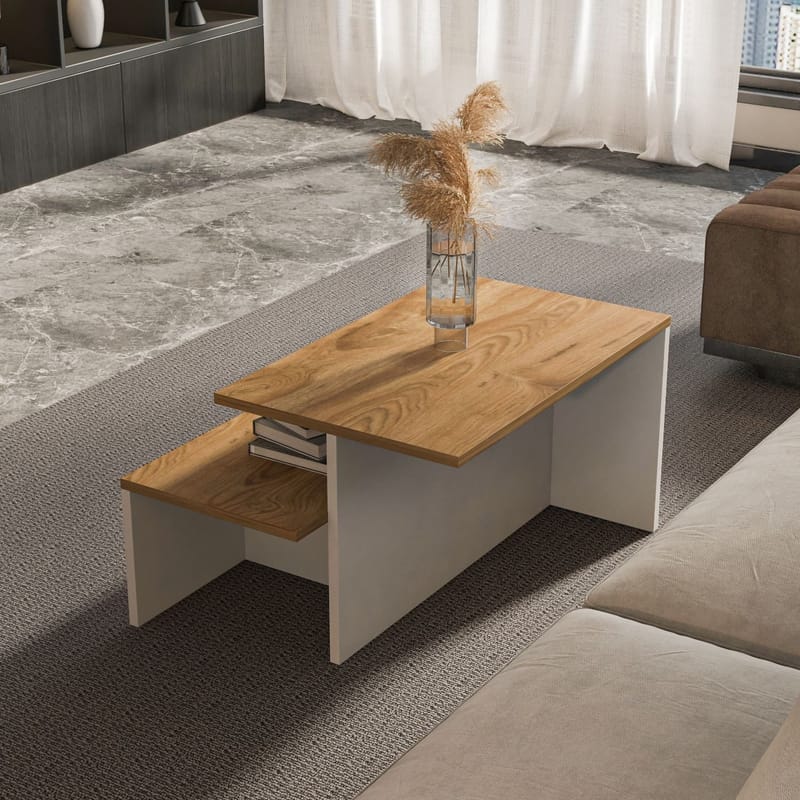 Vumira Sætborde 2 dele 72 cm - Eg og hvid - Møbler - Borde - Sofabord - Kistebord