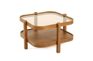 Sofabord Wallxpert Alaska (90 x 48 x 90 cm) Valnød transparent - Valnød - Møbler - Borde - Sofabord