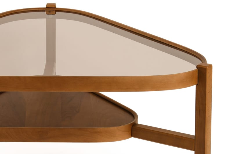 Sofabord Wallxpert Capella (95 x 48 x 95 cm) Valnød transparent - Valnød - Møbler - Borde - Sofabord