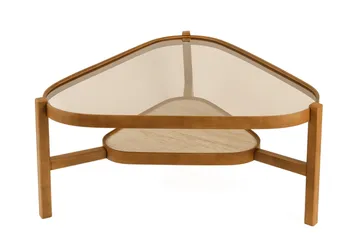 Sofabord Wallxpert Capella (95 x 48 x 95 cm) Valnød travertin - Valnød og travertin - Møbler - Borde - Sofabord