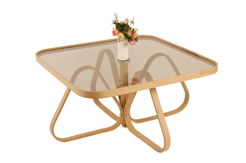 Sofabord Wallxpert Dubai (90 x 48 x 90 cm) Eg transparent, Eg