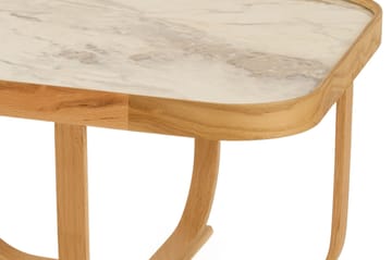 Sofabord Wallxpert Hisar (90 x 45 x 90 cm) Eg hvid marmor - Egetræ og hvid marmor - Møbler - Borde - Sofabord
