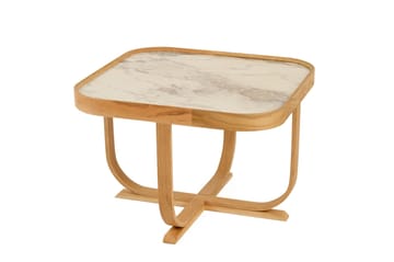 Sofabord Wallxpert Hisar (90 x 45 x 90 cm) Eg hvid marmor - Egetræ og hvid marmor - Møbler - Borde - Sofabord