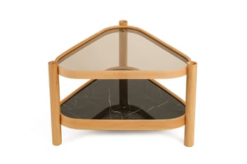 Sofabord Wallxpert Nesta (95 x 48 x 95 cm) Eg Sort Marmor - Egetræ og sort marmormønster - Møbler - Borde - Sofabord