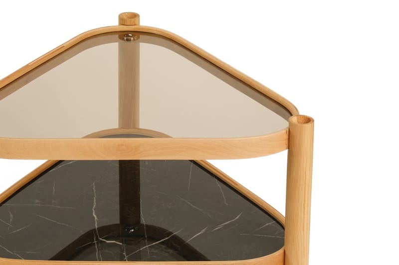 Sofabord Wallxpert Nesta (95 x 48 x 95 cm) Eg Sort Marmor - Egetræ og sort marmormønster - Møbler - Borde - Sofabord