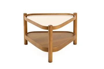 Sofabord Wallxpert Nesta (95 x 48 x 95 cm) Valnød Transparent - Valnød - Møbler - Borde - Sofabord