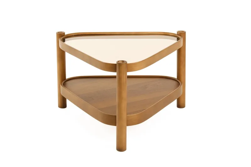 Sofabord Wallxpert Nesta (95 x 48 x 95 cm) Valnød Transparent - Valnød - Møbler - Borde - Sofabord