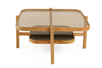 Sofabord Wallxpert Olimpus (90 x 48 x 90 cm) Eg Sort Marmor - Eg og sort marmor - Møbler - Borde - Sofabord