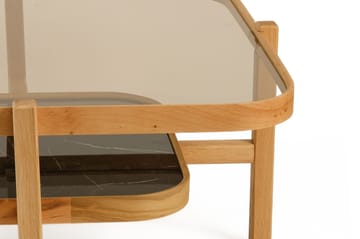 Sofabord Wallxpert Olimpus (90 x 48 x 90 cm) Eg Sort Marmor - Eg og sort marmor - Møbler - Borde - Sofabord