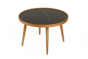 Sofabord Wallxpert Polen (80 x 48 x 80 cm) Eg Sort Marmor - Eg og sort marmor - Møbler - Borde - Sofabord
