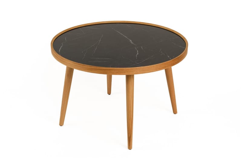 Sofabord Wallxpert Polen (80 x 48 x 80 cm) Eg Sort Marmor - Eg og sort marmor - Møbler - Borde - Sofabord