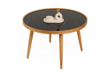 Sofabord Wallxpert Polen (80 x 48 x 80 cm) Eg Sort Marmor - Eg og sort marmor - Møbler - Borde - Sofabord