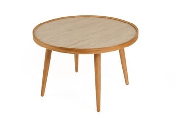 Sofabord Wallxpert Polen (80 x 48 x 80 cm) Eg Travertin - Eg og travertin - Møbler - Borde - Sofabord