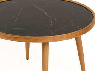 Sofabord Wallxpert Polen (80 x 48 x 80 cm) Eg Sort Marmor - Eg og sort marmor - Møbler - Borde - Sofabord