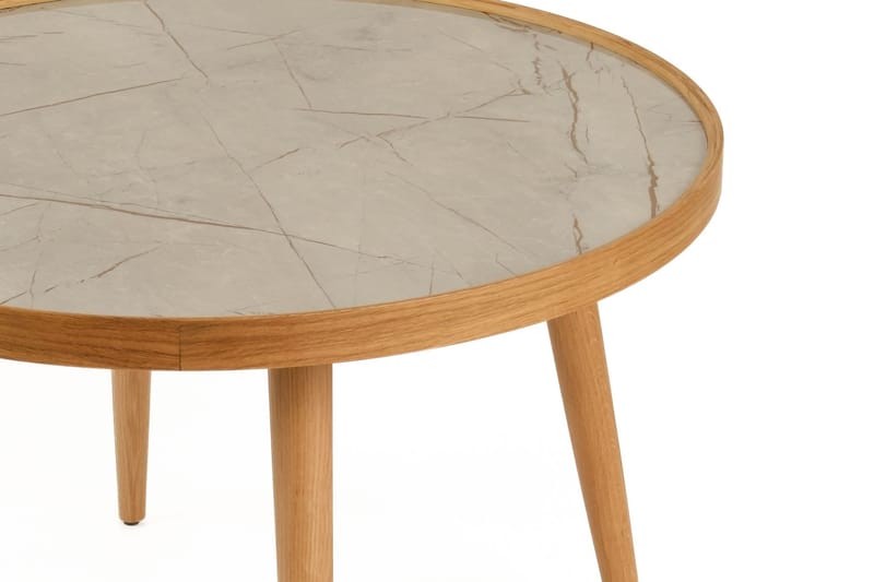 Sofabord Wallxpert Polen (80 x 48 x 80 cm) Eg Grå Marmor - Eg og grå marmor - Møbler - Borde - Sofabord