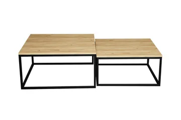 Wardner Kvadratisk Sofabord Indskudsbord 76 cm i Eg - Beige - Møbler - Borde - Sofabord
