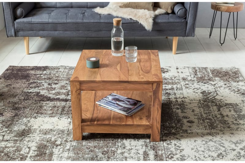 Wattenberg Sofabord 60 cm med Opbevaring Hylde - Akacie - Møbler - Borde - Sofabord