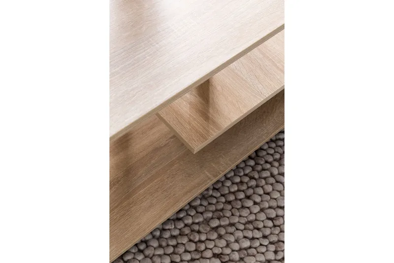 Werbeck Sofabord 105 cm med Opbevaring Hylde på Hjul - Træ/Natur - Møbler - Borde - Sofabord - sofabord med hjul