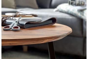 Wilhem 60 cm Rundt Sofabord i Lyst Træ - Brun - Møbler - Borde - Sofabord
