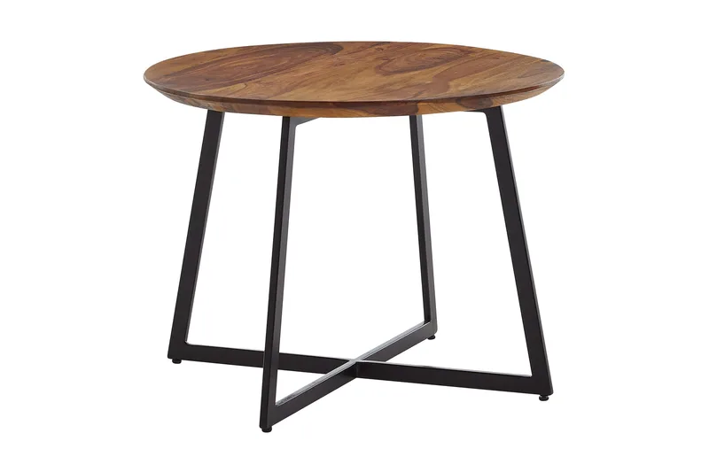 Wilhem 60 cm Rundt Sofabord i Lyst Træ, Brun