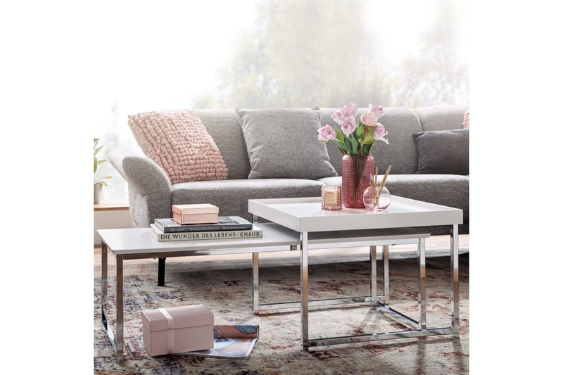 Wilhem Indskudsbord 110 cm Firkantet - Hvid - Møbler - Borde - Sofabord