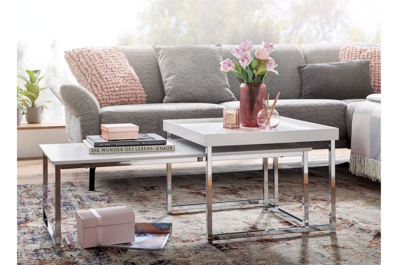 Wilhem Indskudsbord 110 cm Firkantet - Hvid - Møbler - Borde - Sofabord