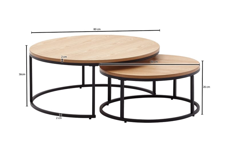 Wilhem Indskudsbord 80 cm Rund - Natur - Møbler - Borde - Sofabord