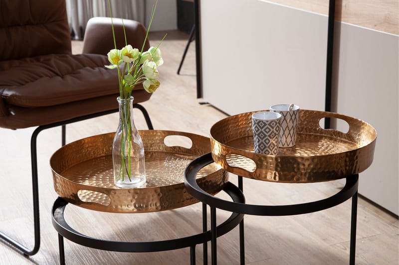 Wilhem Satsbord 46 cm Rund - Guld - Møbler - Borde - Sofabord