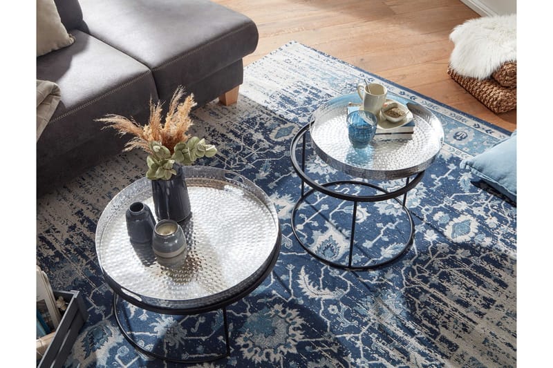 Wilhem Satsbord 46 cm Rund - Sølv - Møbler - Borde - Sofabord