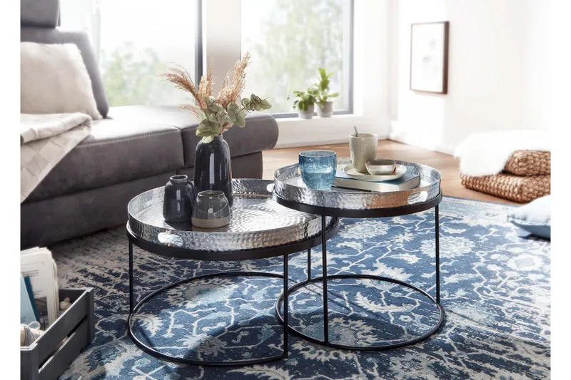 Wilhem Satsbord 46 cm Rund - Sølv - Møbler - Borde - Sofabord