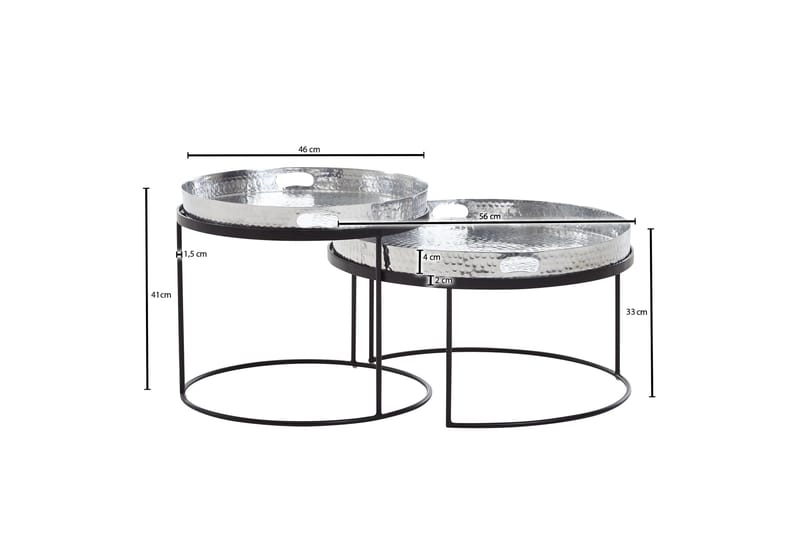 Wilhem Satsbord 46 cm Rund - Sølv - Møbler - Borde - Sofabord