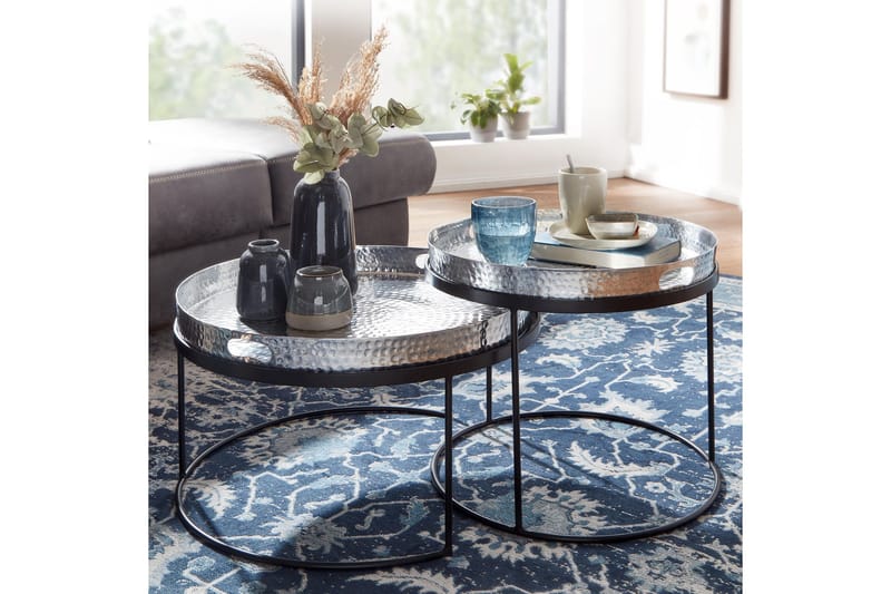 Wilhem Satsbord 46 cm Rund - Sølv - Møbler - Borde - Sofabord