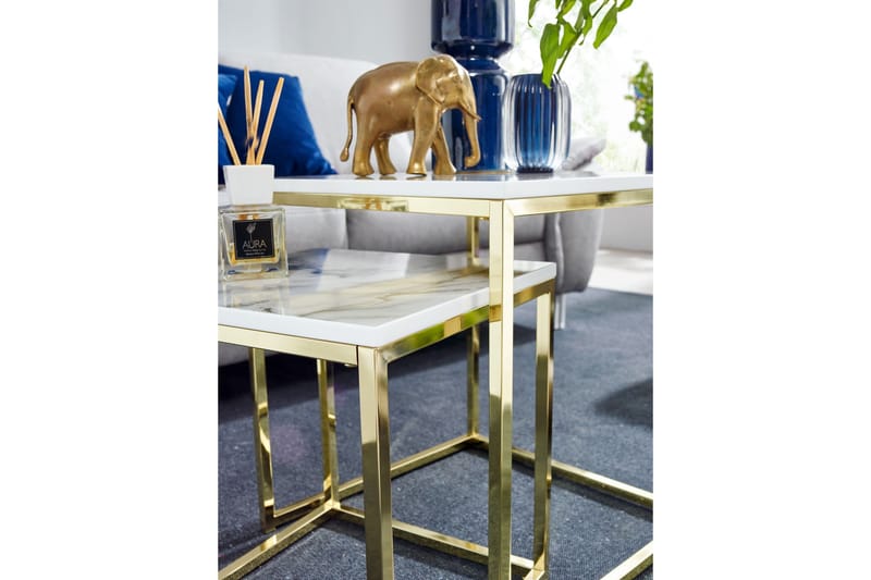 Willowdale Indskudsbord 45 cm - Hvid / grå / guld - Møbler - Borde - Sofabord