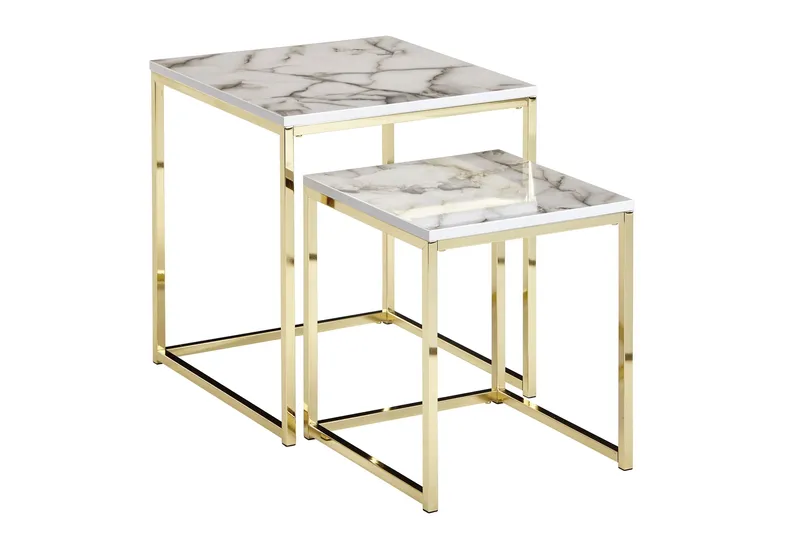 Willowdale Indskudsbord 45 cm, Hvid / grå / guld