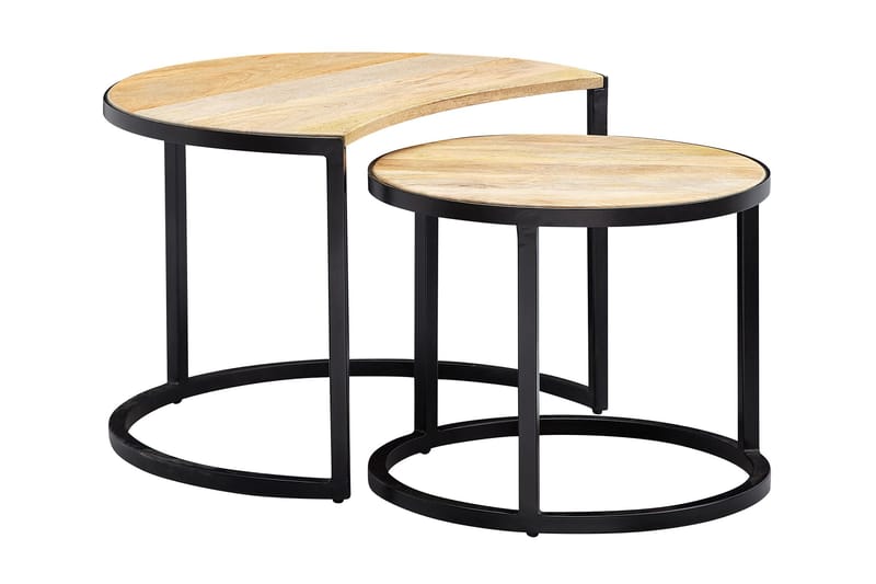 Willowdale Indskudsbord 60 cm Halvcirkel - Brun / sort - Semmenfoldeligt bord - Sofabord - Spejlbord - Indskudsborde