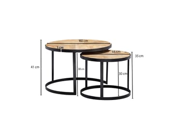 Willowdale Indskudsbord 60 cm Rund - Natur / sort - Møbler - Borde - Sofabord
