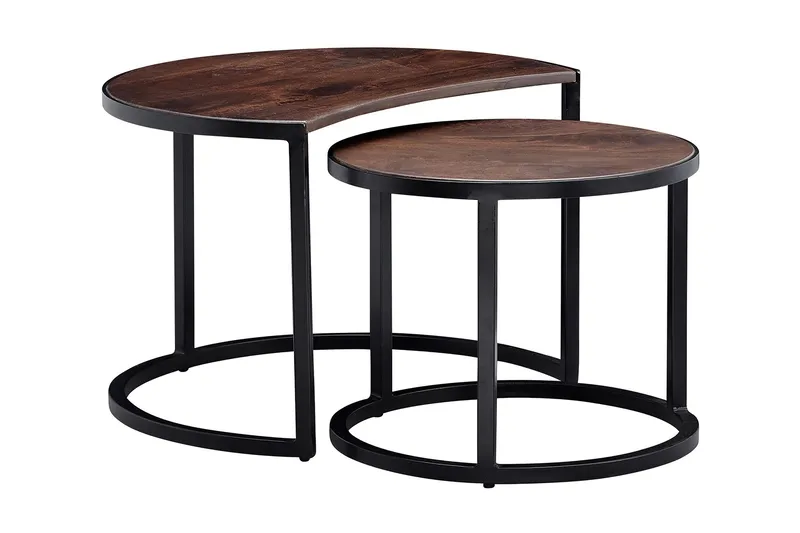 Willowdale Indskudsbord 60 cm Rund, Teak / sort