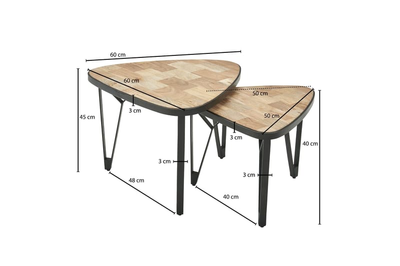 Willowdale Indskudsbord 60 cm Trekantet - Brun / sort - Møbler - Borde - Sofabord