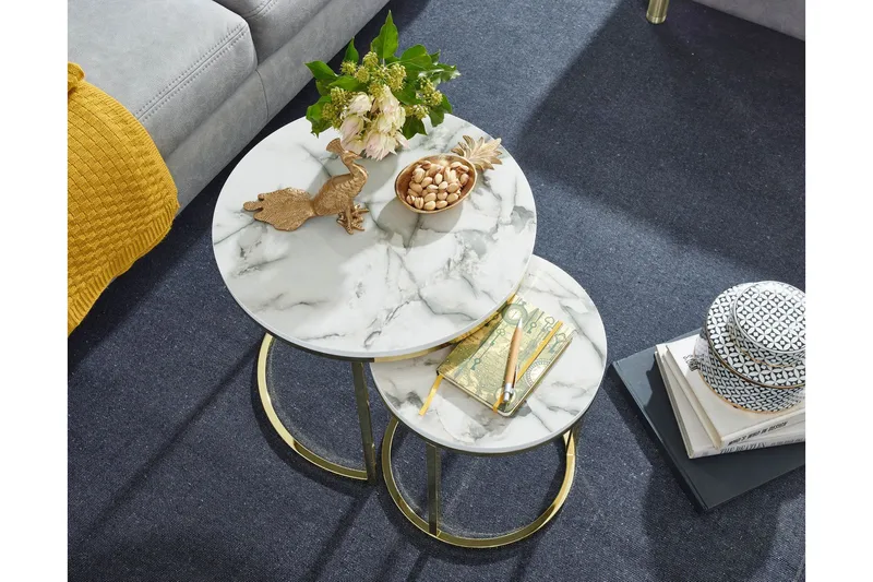 Willowdale Indskudsbord 80 cm Rund - Hvid / grå - Møbler - Borde - Sofabord