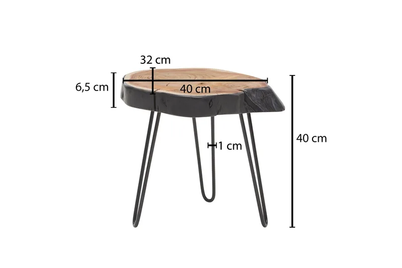 Willowdale Sofabord 40 cm Rund - Brun/Sort - Møbler - Borde - Sofabord