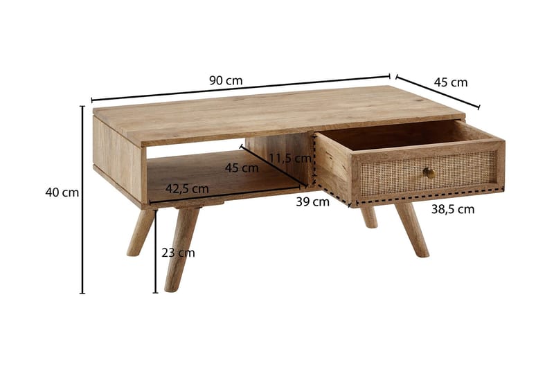 Willowdale Sofabord 45 cm - Brun - Møbler - Borde - Sofabord